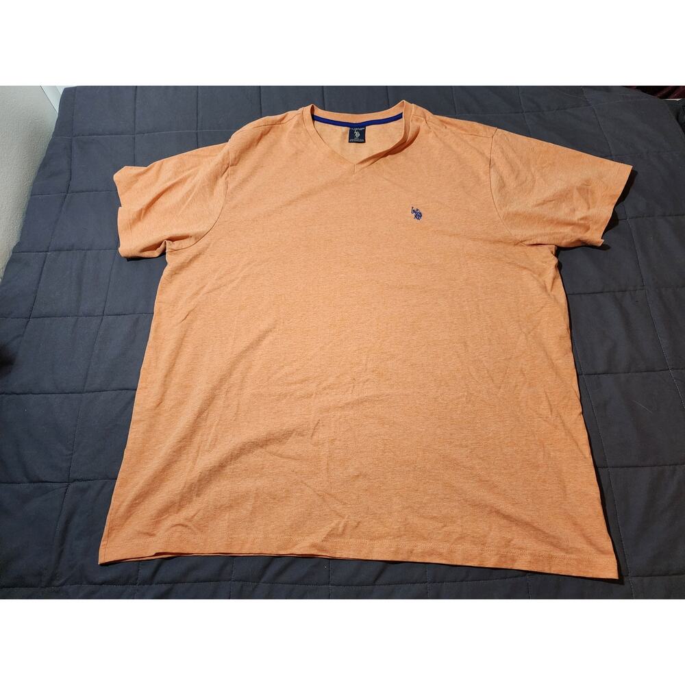 U.S. Polo Assn. Men's 2XL Orange Short Sleeve Polo Shirt Excellent Condition